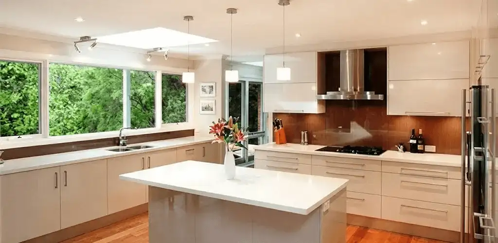 Kitchen cabinet refacing and remodel results in a modern kitchen in Lowell, MA