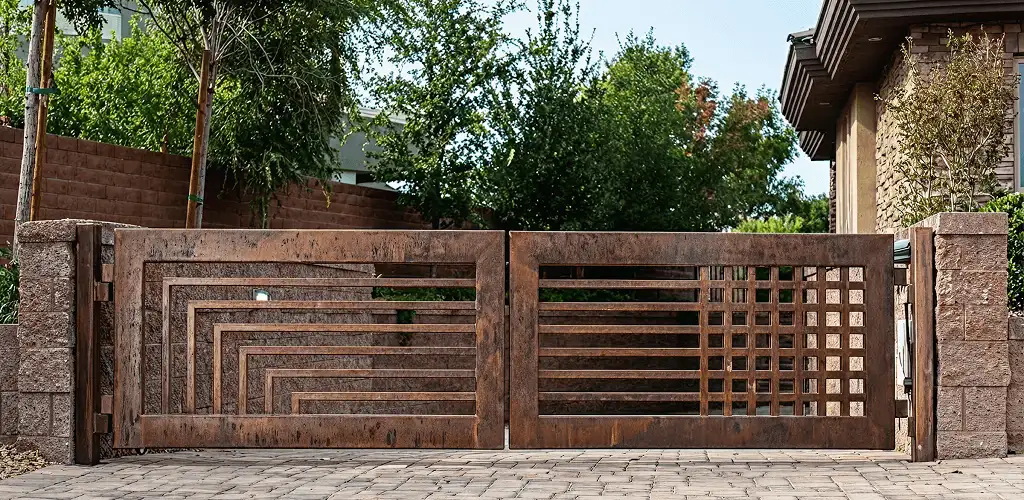Custom driveway gate installation for a home entrance in Lowell, MA