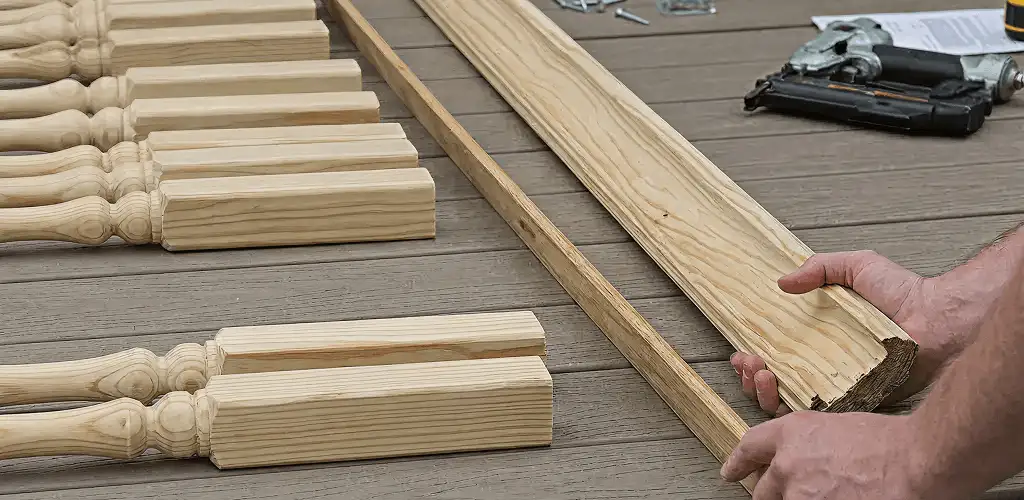 Handrail installation materials and wood components for stair rail work in Lowell, MA